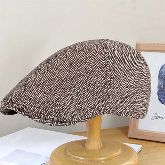 AirLoni Beret Hats For Men Solid Color Foldable Winter Autumn Newsboy Cap Painter Hat Cabbie Hat Flat Cap Driving Hat Daily Wear Hat Coffee,One Size