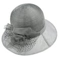thumbnail image 1 of AirLoni Fascinators Hats For Women Solid Printed Elegant UV Sun Protection Casual Fisherman Hat For Beach Wedding Festival Barbecue Daily Outdoor Church Hats Grey,One Size, 1 of 3