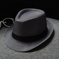 thumbnail image 1 of AirLoni Fedora Hat For Men And Women Foldable Adjustable Retro Wide Brim Jazz Hat British Sun Hat Travel Sun Hat Manhattan Hat Solid Color Grey,One Size, 1 of 3