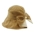 thumbnail image 1 of AirLoni Fisherman Hat Women Cotton Back Split Bow Design Adjustable Inner Band Foldable Packable Trendy Versatile Casual Outdoor Travel Bucket Hats Beach Hats Khaki,M, 1 of 5