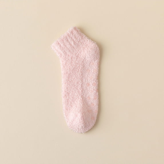 AirLoni Grip Socks for Men Women Fuzzy Thick Warm Cozy Fluffy Non Slip Ankle Socks Hospital Socks With Grips For Daily Wear Pink,One Size