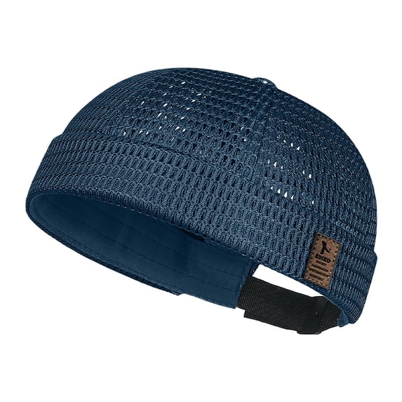AirLoni Men's Skull Cap Qucik-Drying Lightweight Breathable Adjustable Brimless Mesh Hip Hop Cap Summer Sun Hats For Running Cycling Outings Solid Color Navy,One Size