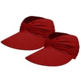 thumbnail image 1 of AirLoni Sports Sun Hats For Women UV Protection Visor Hat Wide Brim Lightweight Foldable Ponytail Cap For Summer 2 Pack, 1 of 5