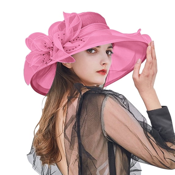 AirLoni Summer Dress Hat For Women Wide Brim Floral Hat Sun Hats Beach Hat One Size