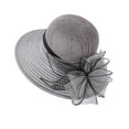 thumbnail image 1 of AirLoni Summer Sun Caps For Women Wide Brim Sunshade Fashion Floral Decor Bridal Wedding Church Tea Party Bowler Cap Beach Hat Grey,One Size, 1 of 5