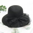 thumbnail image 1 of AirLoni Sun Hats For Women Church Derby Dress Fascinator Wide Brim Mesh Feathers Bridal Cap British Tea Party Wedding Hat Black,One Size, 1 of 2