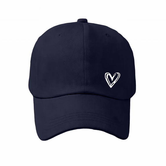 AirLoni Sun Visor Hats For Women Adjustable Daily Wear Heart Embroidered Summer Baseball Cap Distressed Adjustable Hat Cotton Cap Navy,One Size