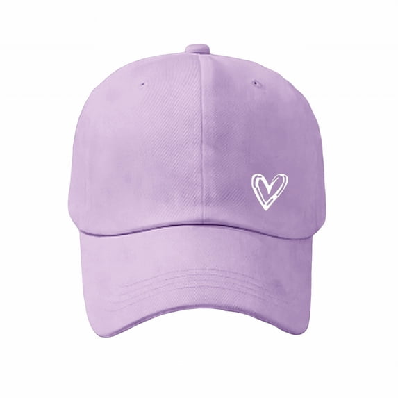 AirLoni Sun Visor Hats For Women Adjustable Daily Wear Heart Embroidered Summer Baseball Cap Distressed Adjustable Hat Cotton Cap Light Violet,One Size