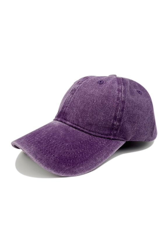 Unisex Baseball Cap Breathable Adjustable Washed Retro Trucker Hat UV Protection Foldable Cotton Dad Hat For Daily Outings Purple,M