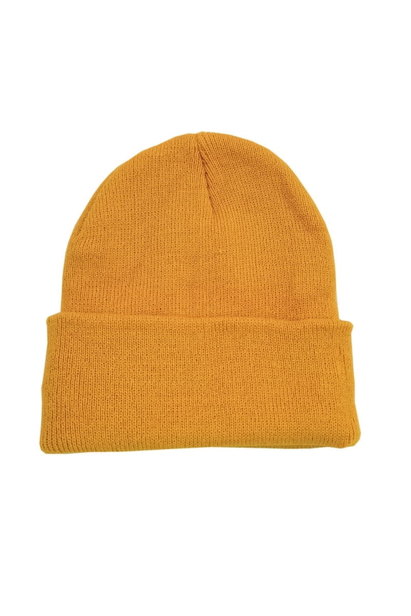 Unisex Beanie Hats Expandable Soft Winter Warm Brimless Skull Cap Knitted Cap For Men & Women Solid ColorLight Yellow,L