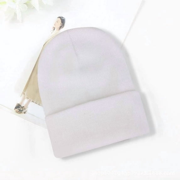 AirLoni Unisex Beanie Hats Expandable Soft Winter Warm Brimless Skull Cap Knitted Cap For Men & Women Solid ColorWhite,L