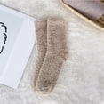 thumbnail image 1 of AirLoni Unisex Fuzzy Socks Thick Coral Fleece Long Socks Non Shedding Solid Color Warm Winter Sleeping Slipper Socks Soft Cozy All Season Indoor Floor Socks Khaki,One Size, 1 of 3