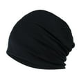 thumbnail image 1 of AirLoni Unisex Headwraps For Soild Color India Adjustable Stretch Drawstring Hat Wool Knitting Hair Loss Head Scarf WrapBlack,One Size, 1 of 2