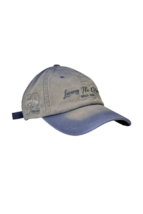 Unisex Original Low Profile Baseball Cap Soft Unconstructed Plain Cotton Ponytail Hole Metal Adjustable Buckle Lightweight Breathable Outdoor Fishing Casual Dad Hat Blue,A