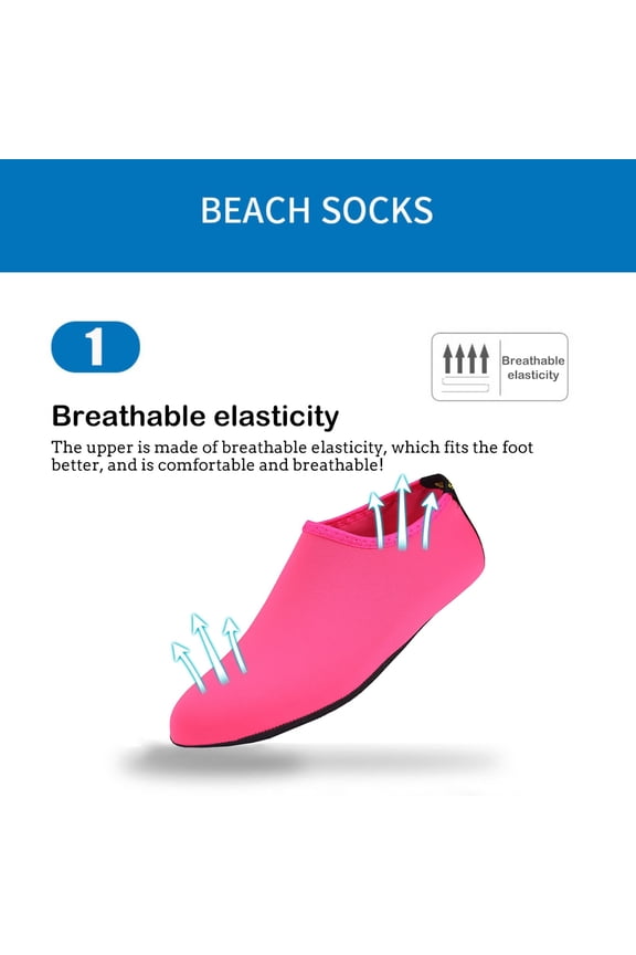Water Socks For Men Women Barefoot Quick-Dry Low-Cut Anti-skid Water Socks Yoga For Cycling Outdoor Water Sports Hot Pink,L