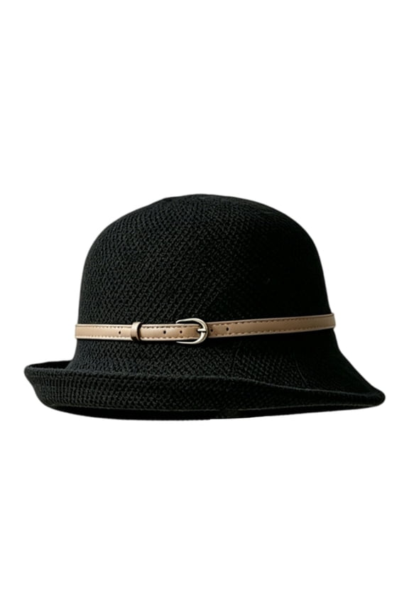 Women Cloche Sun Hat Short Brim Packable Summer Bucket Bowler Hat Elegant Lightweight Church Hat for Daily Vacation Black,One Size