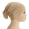 thumbnail image 1 of AirLoni Women's Turban Cap Adjustable Soft Headwear Headwraps Slip On Pre Tied Head Scarves Cancer Chemo Hats Beige,One Size, 1 of 4