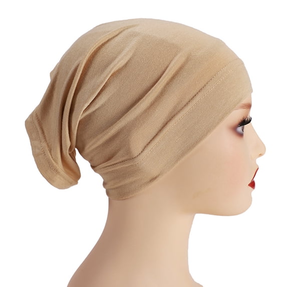 AirLoni Women's Turban Cap Adjustable Soft Headwear Headwraps Slip On Pre Tied Head Scarves Cancer Chemo Hats Beige,One Size
