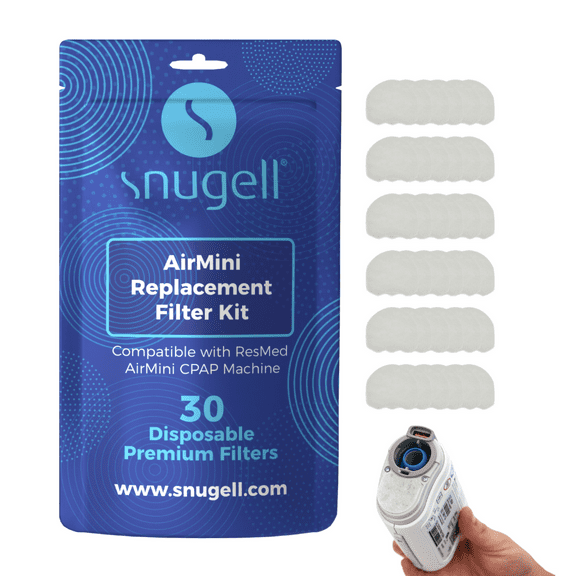 AirMini CPAP Filters by Snugell Compatible with Resmed AirMini for Travel CPAP Filters 30-Pack