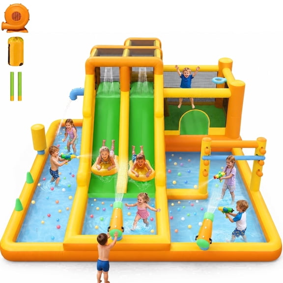 INFLATEFLY Inflatable Water Slide Park WS05 13-in-1 Heavy-Duty for Backyard 1-Count
