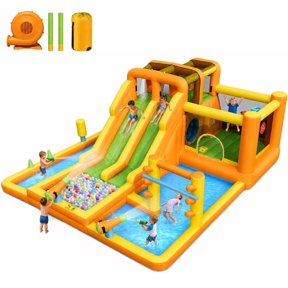INFLATEFLY Inflatable Water Slide Park WS05 13-in-1 Heavy-Duty for Backyard 1-Count