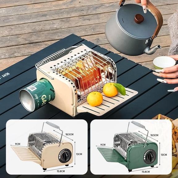 AirOka 3 in 1 Portable  and Stove, 1200W Outdoor Tent Stove, Adjustable Temperature Camping Heaters for Fishing, Hiking, Trekking, , Coffee-coloured and Green (Green)