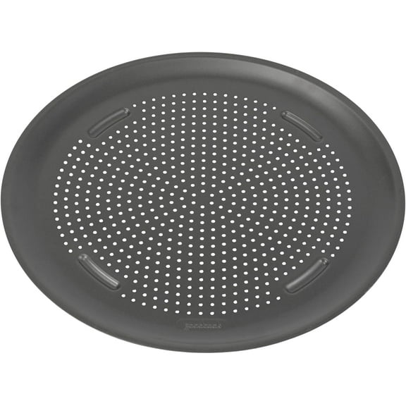 AirPerfect Nonstick 16 Pizza Pan Tray for Oven, Perforated Round Pan, Carbon Steel Baking Homemade, Frozen & Leftover Slices