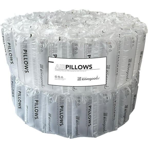 AirPillows 150 Count Premium Prefilled Air Pillow Bubbles for Package Shipping | 3 Cu Ft, 22 Gal, 4x8-In Ea | like Packing Peanuts Foam Paper | Strong HDPE Void Fill Cushion Protection by Covogoods