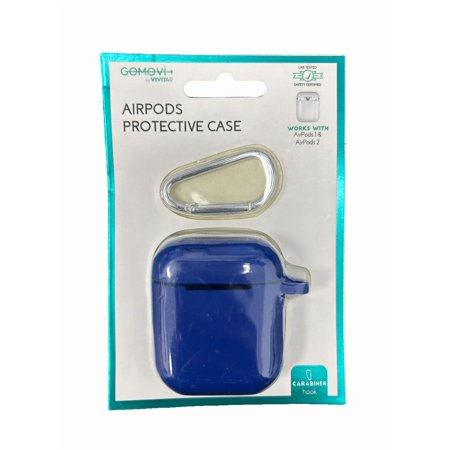 AirPod Case with Carabiner Clip, Protects AirPods from Damage, Easy to Attach to Belt Loop, Purse or Bag, Stylish and Functional Protective Cover for Everyday Use, Durable, Blue