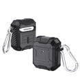 thumbnail image 1 of AirPods 2 Case AirPods 1 Cover with Keychain, Allytech Hard Case Rugged Full-Body Shockproof PC + TPU Protective Portable Keychain Clip Front LED Visible Case for Airpods 2 & 1, Black, 1 of 4