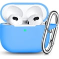 thumbnail image 1 of AirPods 3 Case Cover, Silicone Protective Accessories Skin with Keychain Compatible with Apple AirPod 3rd Generation 2021 for Women Men Girls Boys,Front LED Visible-Light Blue, 1 of 5