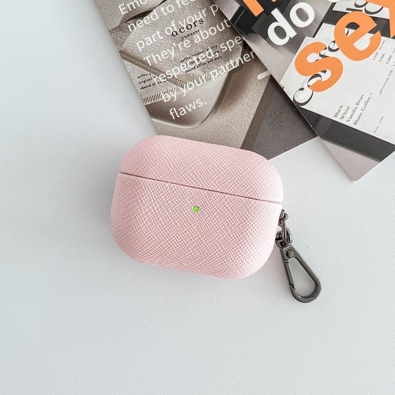 for AirPods 4 Case Cover(2024), Luxury Leather Full Body Shockproof Protective Cover for AirPods 4th Generation Case with Keychain for Women Men [Front LED Visible],Pink