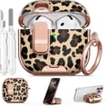 thumbnail image 1 of for AirPods 4 Case, with Safty Lock & Phone Stand for Floral AirPods 4th Generation Case Cover for Women Girly, iPod 4 Case with Keychain & Cleaner Kit- Leopard Print, 1 of 7