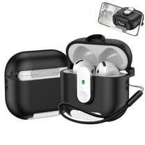 for AirPods 4th Generation 2024 Case Cover, Compatible with MagSafe, Magnetic Automatic Lock, Charging Port Dust-Proof & Stand Design, Full Drop Protection, for AirPods 4th 2024, Whiteblack