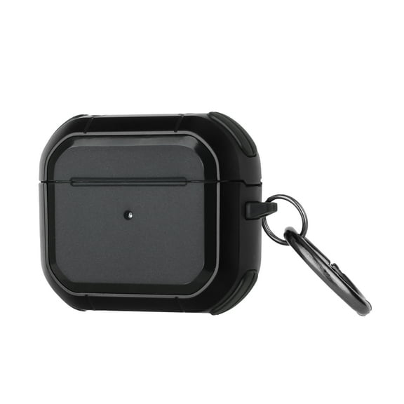 AirPods Case for Apple Airpods Pro 3 Switch Closure Shockproof Hybrid Hard Shell Scratch Resistant Dust Proof Wireless Charging Compatible Metal Hook cover (Black +Dark Blue)
