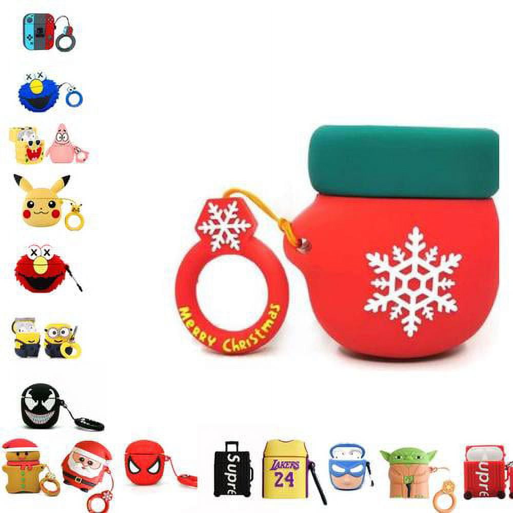 AirPods Case- Christmas Gloves Protective Shockproof Case Cover Skins with  Keychain Compatible with Apple AirPod 2 & 1, Christmas Gloves Design