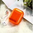 thumbnail image 1 of AirPods Case Clear [Front LED Visible], GMYLE TPU Protective Shockproof Earbuds Case Cover Skin with Keychain Kit Set Compatible for Apple AirPods 1 & 2 (Clear Neon Orange), 1 of 7