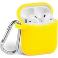 thumbnail image 1 of AirPods Case [Front LED Visible], GMYLE Silicone Protective Shockproof Earbuds Case Cover Skin with Keychain Kit Set Compatible for Apple AirPods 1 & 2 (Banana Yellow), 1 of 6