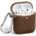 thumbnail image 1 of AirPods Case [Front LED Visible], GMYLE Silicone Protective Shockproof Earbuds Case Cover Skin with Keychain Kit Set Compatible for Apple AirPods 1 & 2 (Brown), 1 of 6