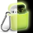 thumbnail image 1 of AirPods Case [Front LED Visible], GMYLE Silicone Protective Shockproof Earbuds Case Cover Skin with Keychain Kit Set Compatible for Apple AirPods 1 & 2 (Night Glow Neon Yellow), 1 of 8