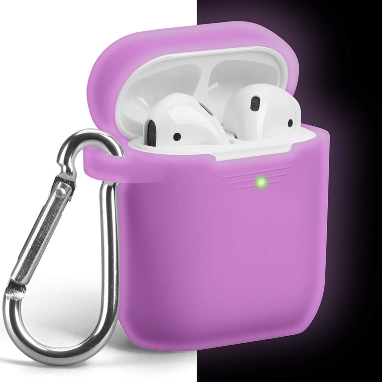 Airpods Case No Keychain,AirPods Case Cover,Full Protective Silicone  AirPods Accessories Skin Cover,Compatible with Airpods 1 & 2 Case,Front LED