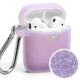 thumbnail image 1 of AirPods Case [Front LED Visible], GMYLE Silicone Protective Shockproof Earbuds Case Cover Skin with Keychain Kit Set Compatible for Apple AirPods 1 & 2 (Sparkling Lavender), 1 of 8