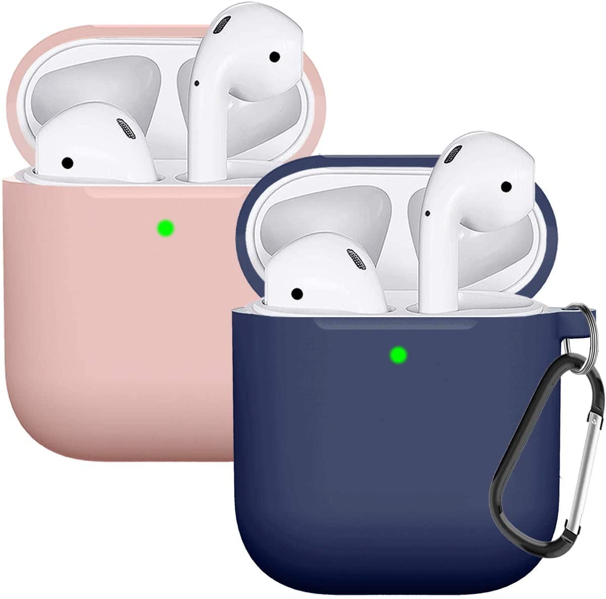  TANGABA AirPods Case Cover for AirPod 2&1, Full-Body Protective  Hard Shell Leather Airpods Protective Cover Case with Keychain for AirPods  Wireless Charging Case, Front LED Visible, Green : Electronics