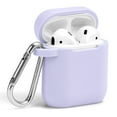 thumbnail image 1 of AirPods Case, GMYLE Silicone Protective Shockproof Earbuds Case Cover Skin with Keychain Kit Set Compatible for Apple AirPods 1 & 2 (Lavender Purple), 1 of 8