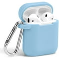 thumbnail image 1 of AirPods Case, GMYLE Silicone Protective Shockproof Earbuds Case Cover Skin with Keychain Kit Set Compatible for Apple AirPods 1 & 2 (Sky Blue), 1 of 8