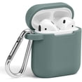 thumbnail image 1 of AirPods Case [Front LED Visible], Silicone Protective Shockproof Earbuds Case Cover Skin with Keychain kit Set GMYLE Compatible for Apple AirPods 1 & 2 (Dark Green), 1 of 6