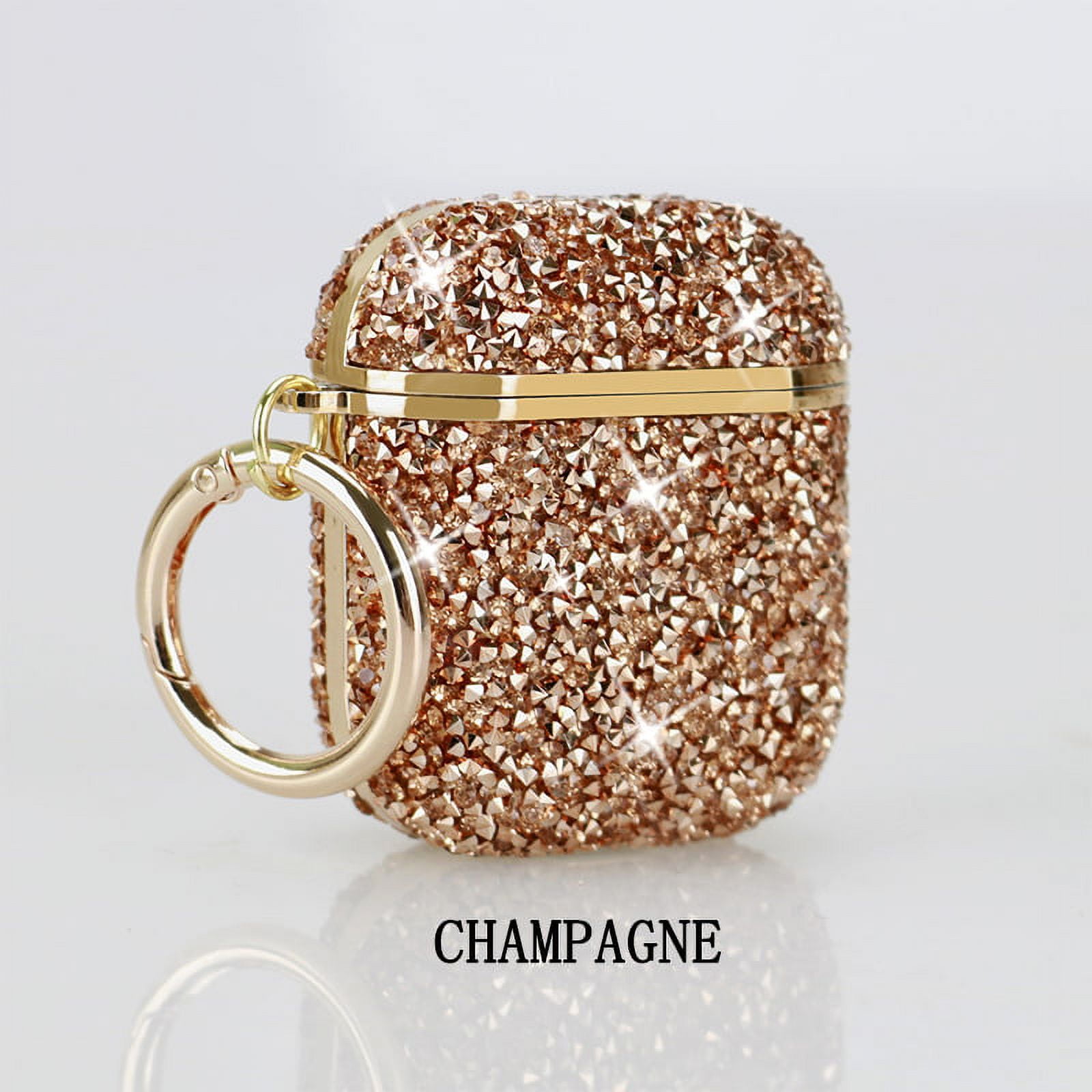 AirPods Pro Case, Luxury Glitter Hard Cover,Shockproof Protective AirPod  Accessories with Keychain for Apple AirPods Pro Charging Case - Gold