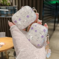 AirPods Case floral with Pearl Keychain CASELIX Shell Pattern Cute Girls Woman Case for Airpods 2nd Gen Case Cover floral