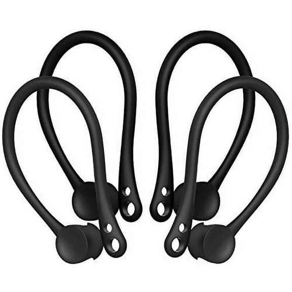 AirPods Ear Hooks Earphone Anti-Lost Holder Accessories Compatible with Apple AirPods, 2 Pairs (Black)