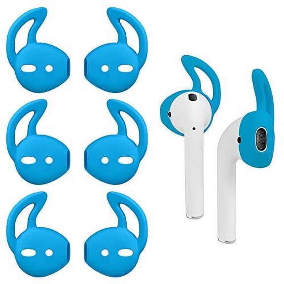AirPods Ear Hooks, Secure-Fit Eargels Cover Tips, Silicone Wing Earbud Covers for Apple Headphones, Pair of 4 (Black)